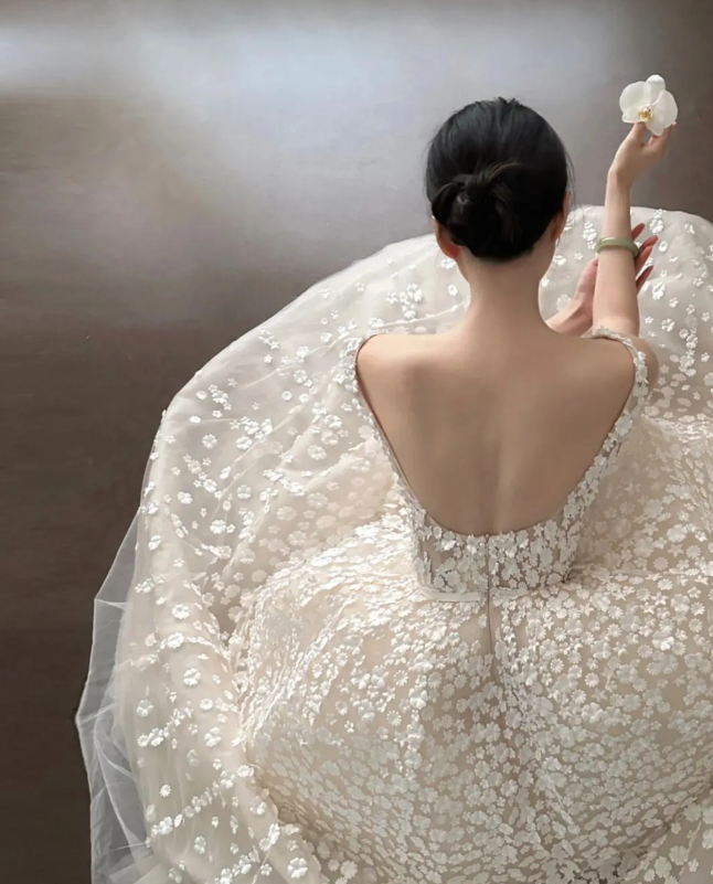Robe de bal trapèze à fleurs, jolie tenue de soirée pour 16e anniversaire, fg8212