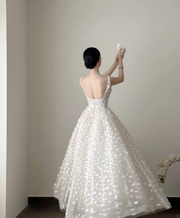 Robe de bal trapèze à fleurs, jolie tenue de soirée pour 16e anniversaire, fg8212