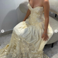 Yellow A Line Sweetheart Neck Long Prom Dress Evening Dress With Applique fg8222