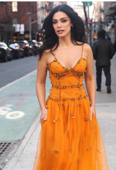 Perlenbesetztes orangefarbenes Vintage-Tüll-Ballkleid zum 21. Geburtstag, Outfit, Abendkleid fg8236