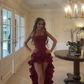 Cute Ruffle Prom Dress Satin Evening Party Dress fg8245