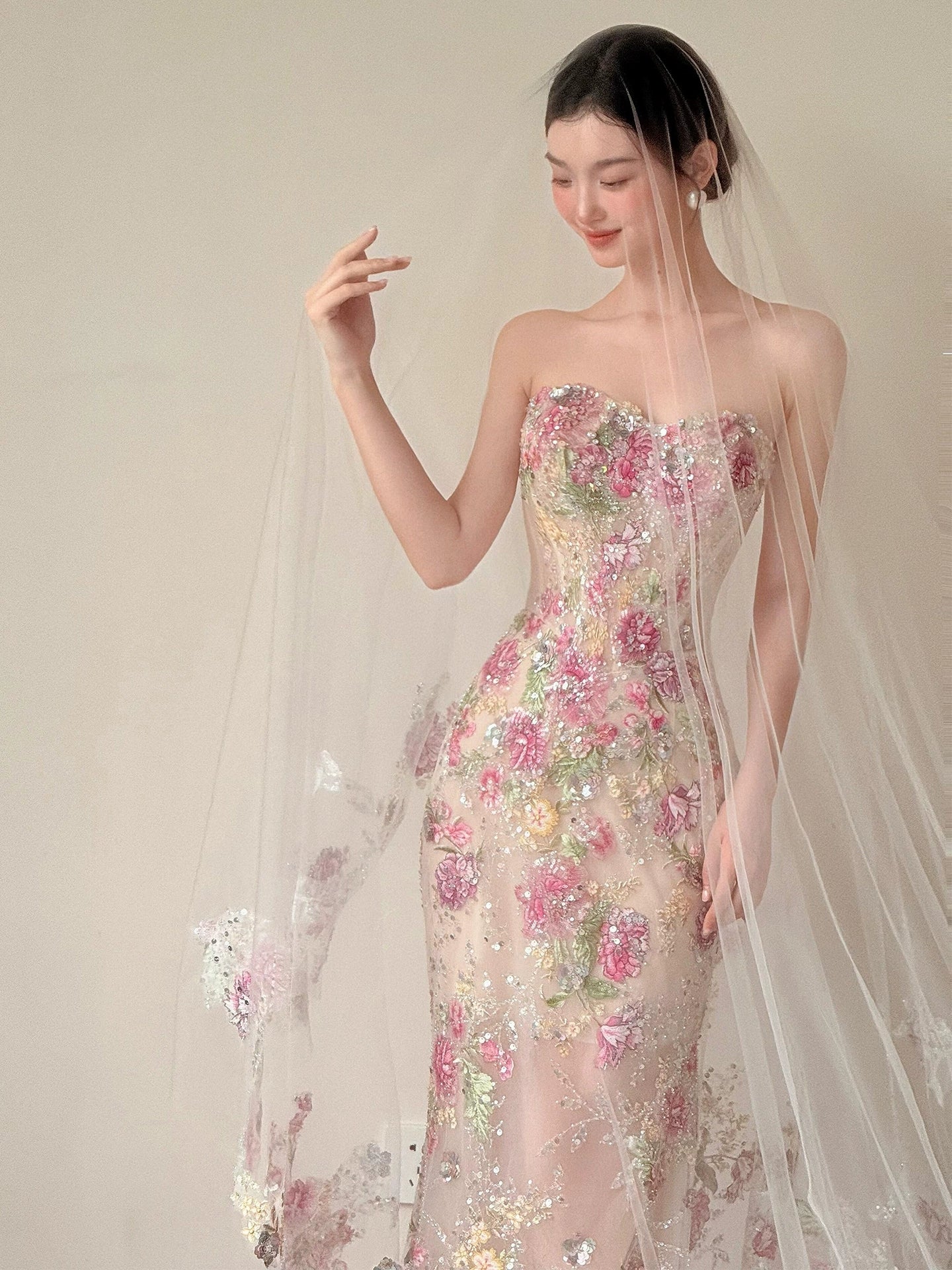 Sweetheart Mermaid Bead Flora Wedding Dress Sexy Evening Dress Prom Dress  fg8280