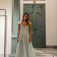 V Neck Tulle Beaded Prom Dress Classy Evening Dress Birthday Gown fg8386