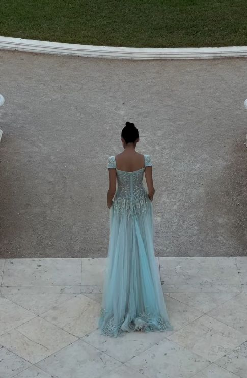 V Neck Tulle Beaded Prom Dress Classy Evening Dress Birthday Gown fg8386