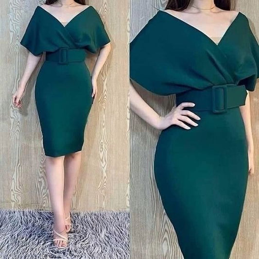 Engagement Dress, Cocktail Midi Dress, Formal Dress, Midi Prom Dress    fg2855