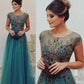 A-Line Scoop Floor Length Short Tulle Prom Dress/Evening Dress   fg2691