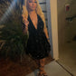 Sexy Black Sparking Short Cocktail Dresses Back Open Tiered Sequin Graduation Gown Parties Night     fg2932