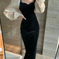 Elegant Mermaid Women One Piece Vintage Evening Party Dress  fg2533