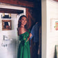 Green short sleeve party dress prom dress    fg2025