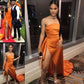 Orange Long Prom Dress, Evening Dress       fg1625