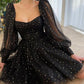 A-line tulle evening dresses, long sleeves princess dress homecoming dress     fg3316
