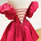 Mini/Short Red Satin Short Prom Dresses, Short Homecoming Dress     fg2231