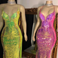 sparkly evening dresses long spaghetti strap sexy mermaid cheap prom dresses for women     fg1400