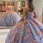 Ball Gown Off The Shoulder Prom Dress With Flowers, Gorgeous Long Quinceanera Dress       fg1691