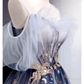 A Line Off the Shoulder Ombre Prom Dress, Long Tulle Prom Dress with Saprkles    fg2489