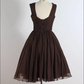 Unique chiffon retro short dark brown prom dress, short cocktail dress       fg1877