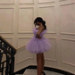 Light purple tulle mini prom dresses strapless pleated homecoming dress      fg1875