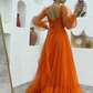 Prom dress fairy, corset burnt orange prom dress, photoshoot dress, prom ball gown     fg2285