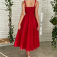 Rotes Spitzen-Party-Ballkleid aus Tüll für Sweet 16-Abende fg3288