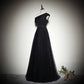 One-shoulder sequined new black evening dress prom dress      fg147