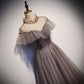 Simple A line Prom Dresses Tulle Evening Dress    fg231