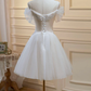 Champagne tulle lace short prom dress homecoming dress   fg257