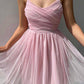 A Line Tulle Mini Dress Homecoming Dress   fg350