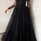 Black wedding dress 3D lace floral tulle dress, Prom Dresses,Formal Evening Dresses       fg371